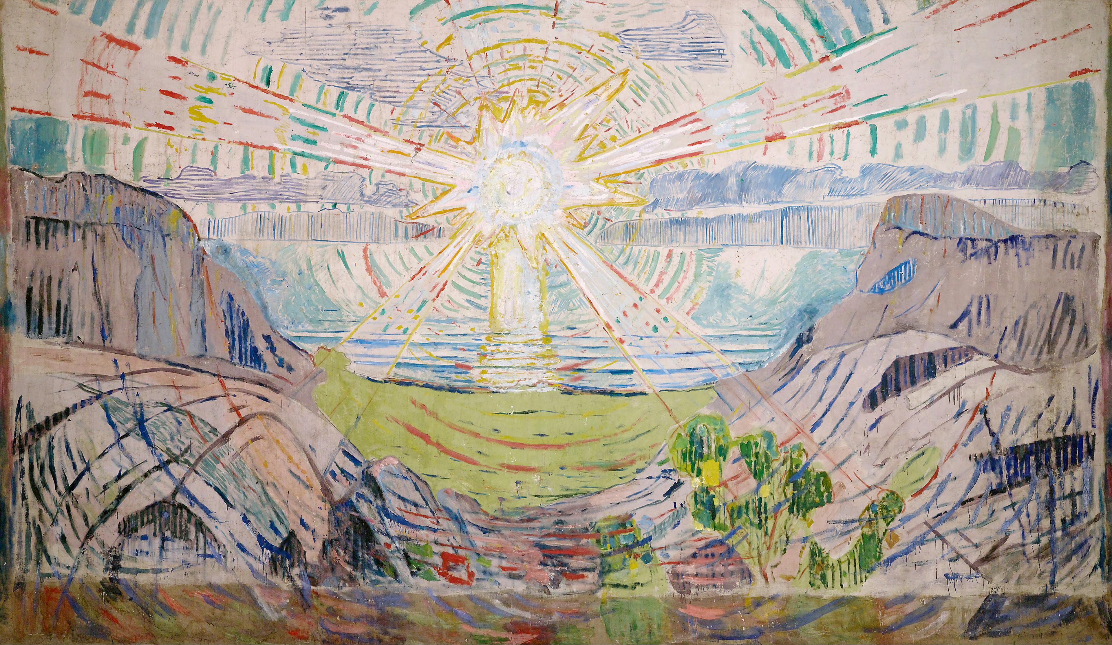 The Sun, 1910–1911, 450 cm × 772 cm (177+1⁄4 in × 304 in), Munch Museum, Oslo
