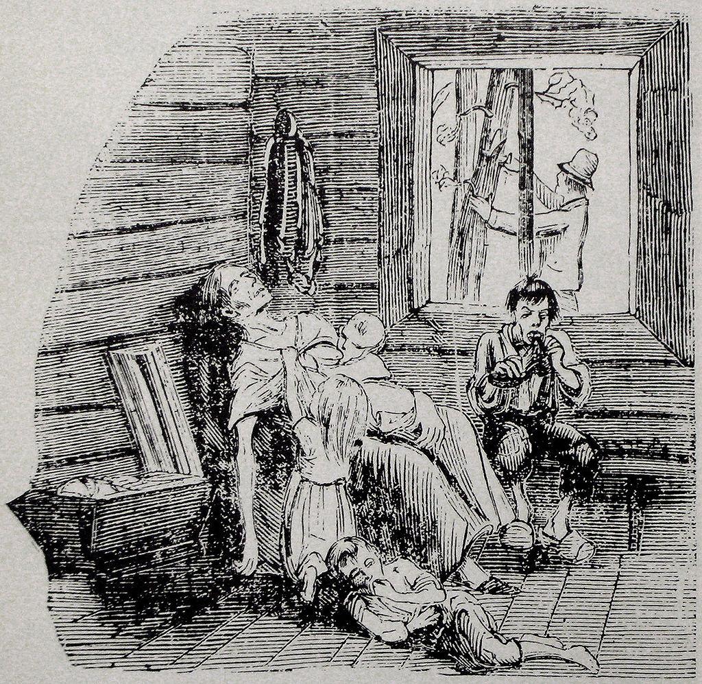 Illustration of starvation in northern Sweden, Famine of 1867–1868.