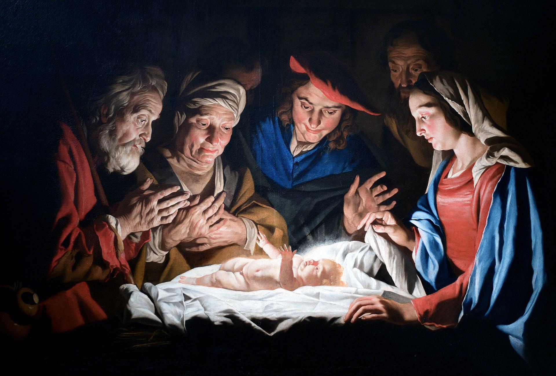 Adoration of the Shepherds_ by Dutch painter Matthias Stomer
